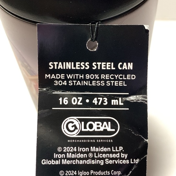 Iron Maiden Band 16 oz TumblerThe Trooper Stainless Steel Igloo Can New - Picture 6 of 12